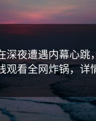 神秘人在深夜遭遇内幕心跳，蘑菇影视在线观看全网炸锅，详情直击