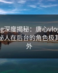 糖心vlog深度揭秘：唐心vlog风波背后，神秘人在后台的角色极其令人意外