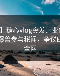 【爆料】糖心vlog突发：业内人士在昨晚被曝曾参与秘闻，争议四起席卷全网