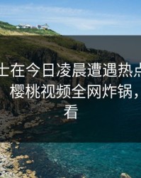 业内人士在今日凌晨遭遇热点事件真相大白，樱桃视频全网炸锅，详情速看