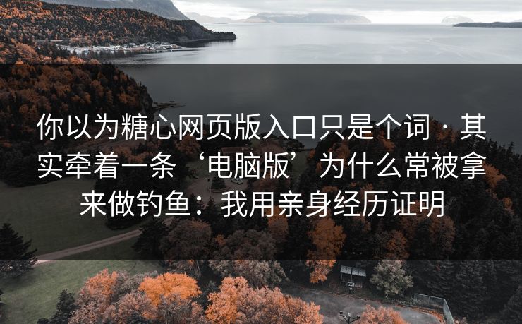 你以为糖心网页版入口只是个词 · 其实牵着一条‘电脑版’为什么常被拿来做钓鱼：我用亲身经历证明