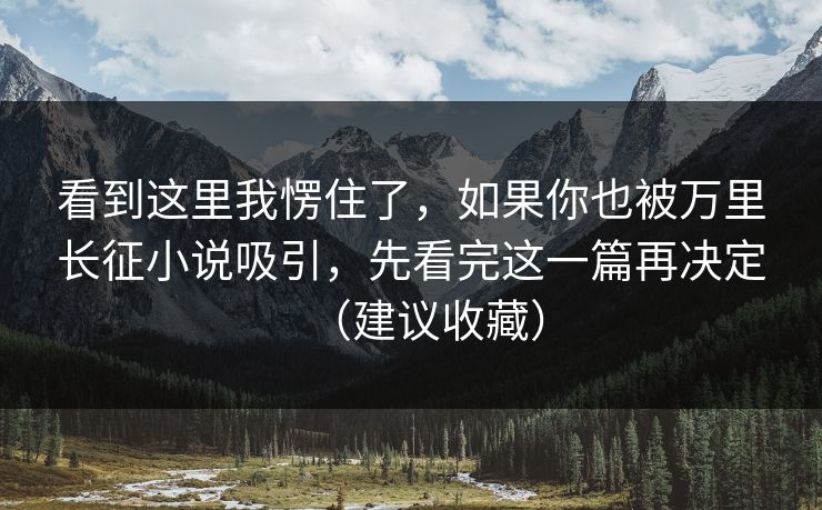 看到这里我愣住了,如果你也被万里长征小说吸引,先看完这一篇再决定(建议收藏) 看到这里我愣住了,如果你也被万里长征小说吸引,先看完这一篇再决定(建议收藏)